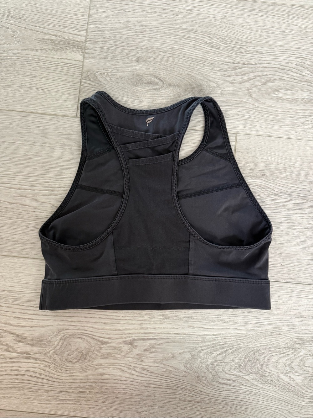 Fabletics Black Racerback Sports Bra with Strappy Back